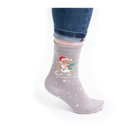 Mouse Christmas Sock - Christmouse - Grey